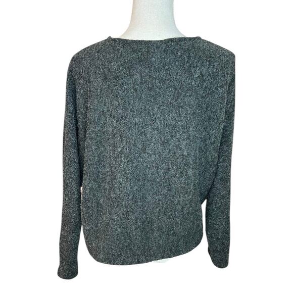 H&M charcoal gray high neck sweater relaxed casual neutral preppy oversized - Picture 4 of 6